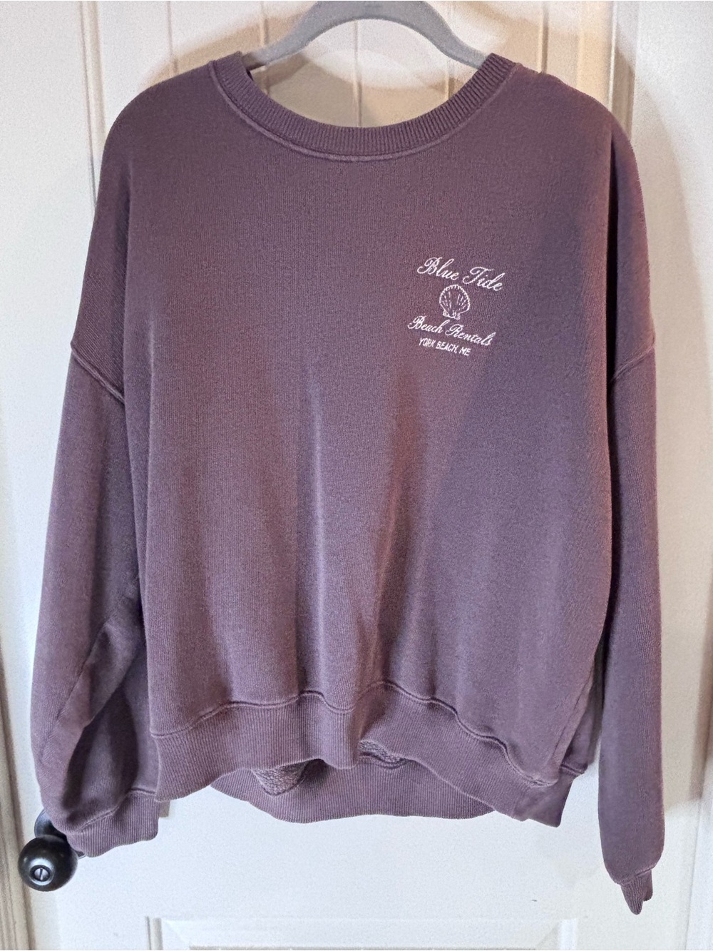 American Eagle Outfitters Mauve Crewneck Sweatshirt with White Chest Graphic